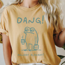 Medium Mustard Dang Monday Already Comfort Colors Tee, Funny Sarcastic Graphic Tee, Monday Funny Frog Shirt 