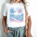 XXL White Salty Soul Summer Beach Graphic Tee, Summer Beach Vacation Shirt, Salty Beach Tee