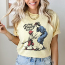 XL Butter Busy Raising Ballers Comfort Colors Tee, Baseball Mom, Retro Baseball Shirt 