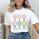 Medium White Pickleballer Grid Comfort Colors Tee, Pickleball Paddle Grid