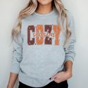 Medium Athletic Heather Cozy Season Fall Fleece Sweatshirt, Cozy Autumn Season Pullover, Fall Nights Graphic Sweatshirt  