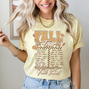 Medium Butter Fall Vibes Tour Comfort Colors Tee, Fall Activities Retro Band Tee, Autumn Vibes Printed Tee 