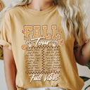  Fall Vibes Tour Comfort Colors Tee, Fall Activities Retro Band Tee, Autumn Vibes Printed Tee 