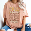  Fall Vibes Tour Comfort Colors Tee, Fall Activities Retro Band Tee, Autumn Vibes Printed Tee 