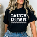 Small Black Touch Down Game Paly Comfort Colors Tee, Football Printed Tee, Game Day Sports Shirt  