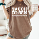 Large Espresso Touch Down Game Paly Comfort Colors Tee, Football Printed Tee, Game Day Sports Shirt  