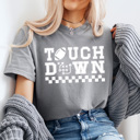 Large Gray Touch Down Game Paly Comfort Colors Tee, Football Printed Tee, Game Day Sports Shirt  