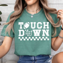 Medium Light Green Touch Down Game Paly Comfort Colors Tee, Football Printed Tee, Game Day Sports Shirt  