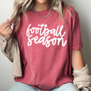 XL Crimson Game Day Football Season Comfort Colors Tee, Football Sport Printed Tee, Fall Season Shirt 