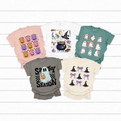 Spooky Halloween Favorites Comfort Colors Tee, Spooky Season Printed Tees, Witchy Ghost Shirts  