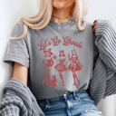 Medium Gray Let's Go Ghouls Comfort Colors Tee, Halloween Girls Printed Tee, Spooky Glam Shirt 