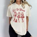 Medium Ivory Let's Go Ghouls Comfort Colors Tee, Halloween Girls Printed Tee, Spooky Glam Shirt 
