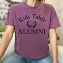 Medium Berry Kids Table Alumni Comfort Colors Tee, Thanksgiving Funny Printed Tee, Adult Thanksgiving Dinner Table Shirt 