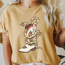 XXL Mustard Floral Cowgirl Boot Snake Comfort Colors Tee, Country Shirt, Desert Tee
