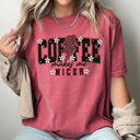 XL Crimson Coffee Makes Me Nicer Comfort Colors Tee, Caffeine Life Shirt, Floral Coffee Tee