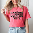 Small Watermelon Coffee Makes Me Nicer Comfort Colors Tee, Caffeine Life Shirt, Floral Coffee Tee