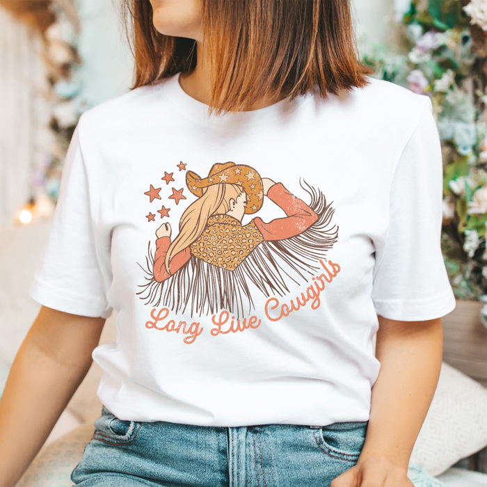 Long Live Cowgirls Basic Graphic Tee, Western Cowgirl Shirt, Country Girl Tee