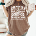 Small Mustard Rad Mom Era Graphic Tee, Motorcycle Shirt, Caffeine And Chaos Tee, Life In The Fast Lane