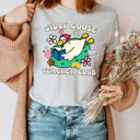 Small Heather Gray Silly Goose Teacher Club Basic Graphic Tee, Reading Goose Shirt, Silly Goose Tee