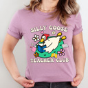  Silly Goose Teacher Club Basic Graphic Tee, Reading Goose Shirt, Silly Goose Tee