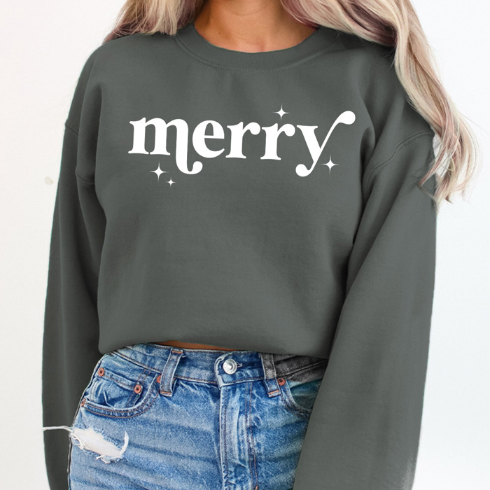 Merry Holiday Fleece Sweatshirt, Merry Christmas Pullover 