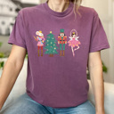  Cute Nutcracker Christmas Comfort Colors Tee, Faux Glitter Shirt