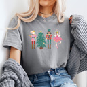  Cute Nutcracker Christmas Comfort Colors Tee, Faux Glitter Shirt