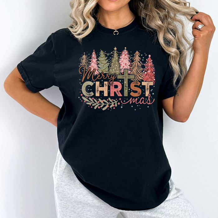 Merry Christ-mas Comfort Colors Tee, Jesus Christ Shirt 