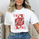  Queen Of Hearts Card Comfort Colors Tee, Heart Playing Card Shirt