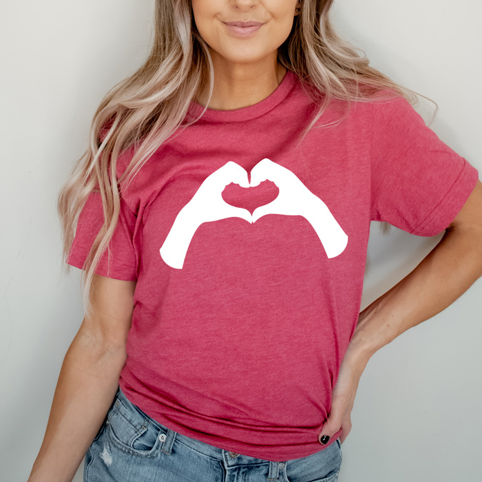 Heart Hands Love Graphic Tee, I Love You Shirt