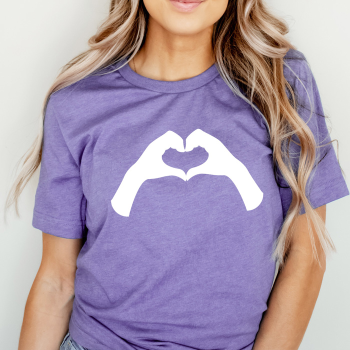 Heart Hands Love Graphic Tee, I Love You Shirt