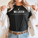 XXL Black We Listen And Don't Judge Graphic Tee Funny Trendy Shirt
