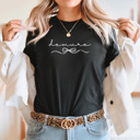 XL Black Demure Dainty Bow Graphic Tee, Very Demure Girly Shirt