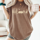 Large Espresso Night Sky Camping Comfort Colors Tee, Outdoorsy Camping Trip Shirt, Forest Camp Tee 