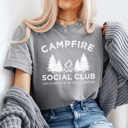 XXL Gray Campfire Social Club Comfort Colors Tee, Life Is Better By The Camp Fire Shirt, Summer Camping Trip Tee