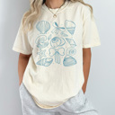 Small Ivory Beach Seashells Comfort Colors Tee, Coquette Shells Graphic Tee, Ocean Seashell Tee