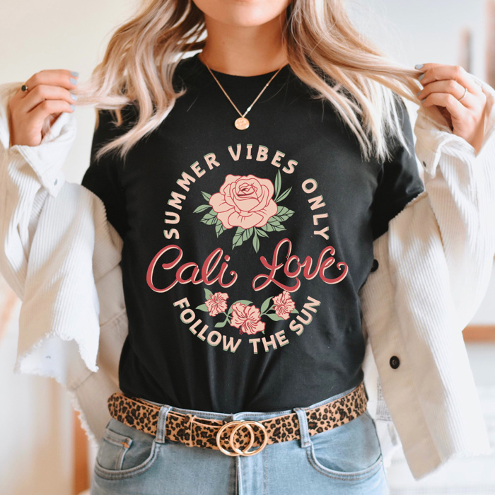 Cali Love Graphic Tee, Summer Vibes Only California Shirt, Follow The Sun Tee