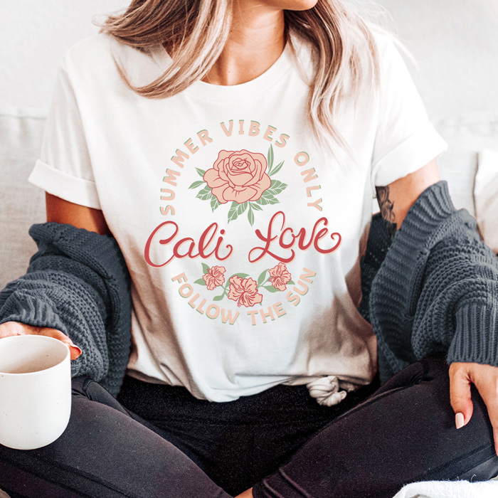 Cali Love Graphic Tee, Summer Vibes Only California Shirt, Follow The Sun Tee