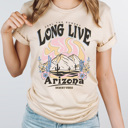 XXL Cream Long Live Arizona Graphic Tee, Desert Vibes Shirt, Feel The Sunset Tee