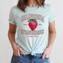  California Strawberries Graphic Tee, Santa Cruz Shirt, Fruit Cali Tee