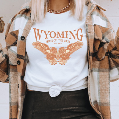 Wyoming Eagle Graphic Tee, Sprit Of The West Shirt, Desert Tee