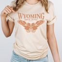 Medium Cream Wyoming Eagle Graphic Tee, Sprit Of The West Shirt, Desert Tee