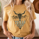  Texas Cost Graphic Tee, Western Bull Shirt, Mountain Skull Tee