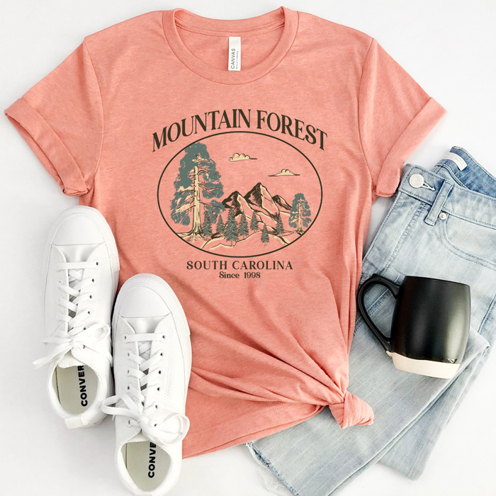 Mountain Forest South Carolina Graphic Tee, Outdoors Adventure Shirt, Mountain Tee