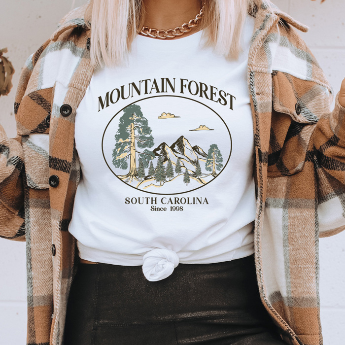 Mountain Forest South Carolina Graphic Tee, Outdoors Adventure Shirt, Mountain Tee