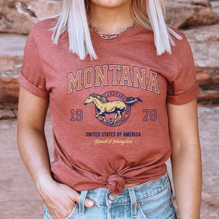 Montana 1978 Graphic Tee, Ranch And Wranglers Shirt, National Parks Tee