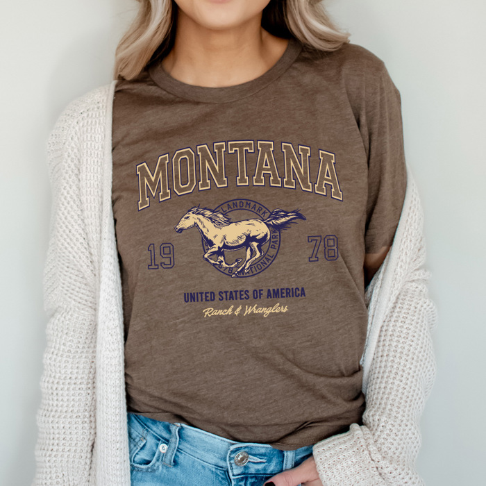 Montana 1978 Graphic Tee, Ranch And Wranglers Shirt, National Parks Tee