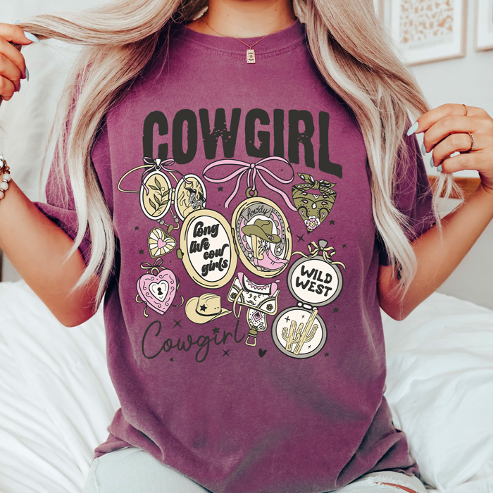 Cowgirl Locket Aesthetic Comfort Colors Tee, Cowgirl Locket Graphic Tee, Western Shirt