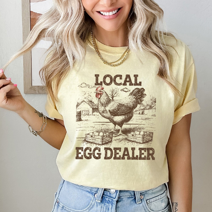 Local Egg Dealer Comfort Colors Tee, Funny Chicken Shirt, Local Grown Tee
