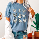XXL Blue Jean Chicken Gird Comfort Colors Tee, Farm Animal Shirt, Funny Chickens and Eggs Graphic Tee
